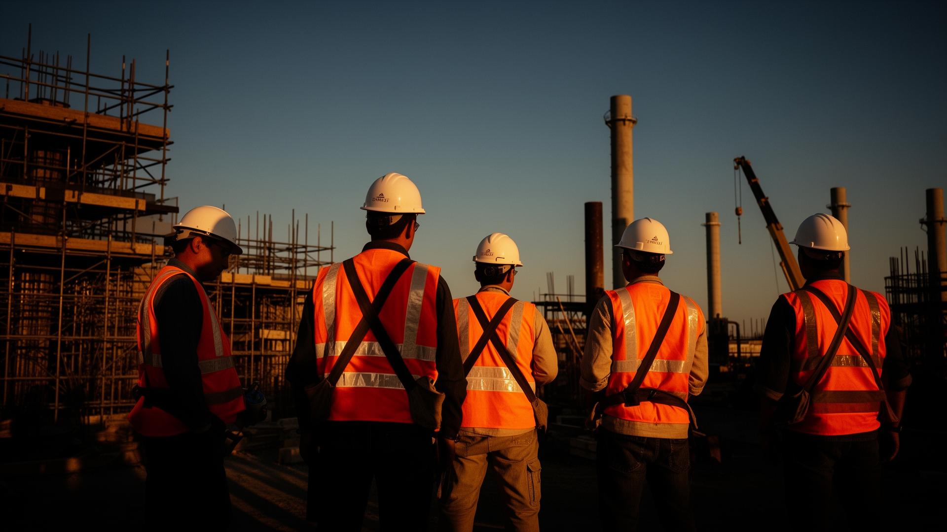 Safety crew at an industrial worksite